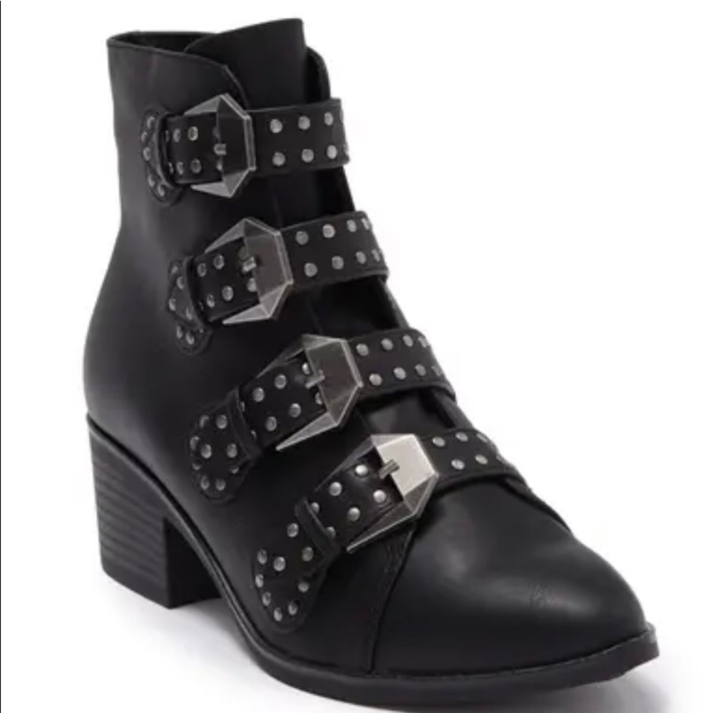MIA Shyra Studded Buckle Strap Bootie